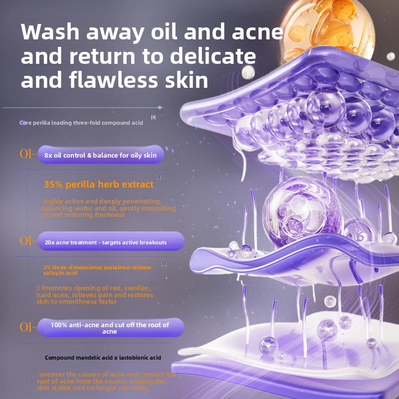 OHBT Perilla Amino Acid Facial Cleanser controls oil, removes acne, deeply cleanses, removes blackheads and shrinks pores Halalzen