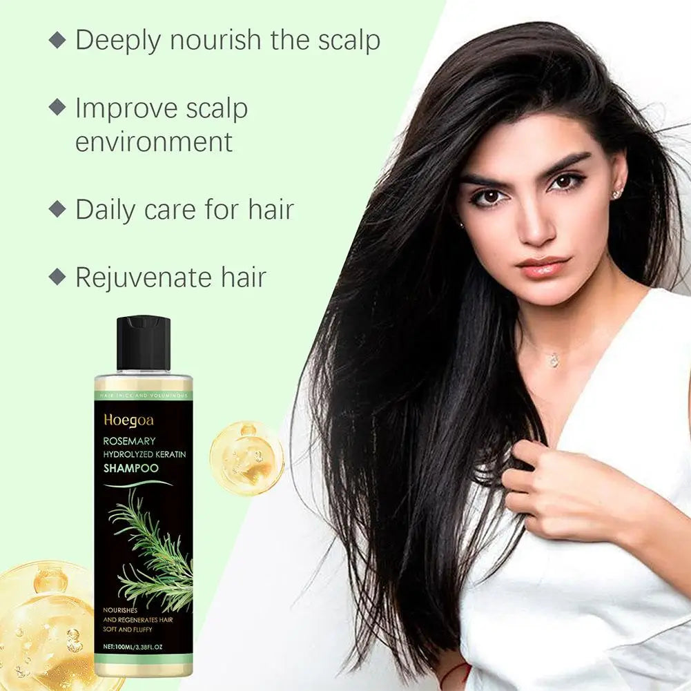 1/2PCs Rosemary Hair Growth Shampoo Thickening Hydrolyzed Keratin Dry Frizzy Damaged Repair Moisturizing Scalp Cleaning Shampoo