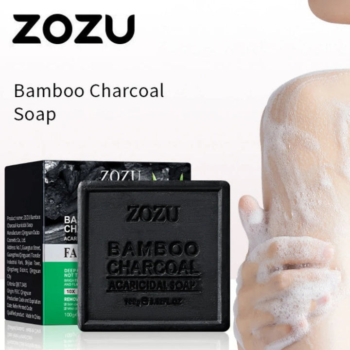 100g Bamboo Charcoal Soap, Cleansing, Bathing, Exfoliating, Gentle Cleansing, Oil-Controlling Essential Oil Soap Halalzen