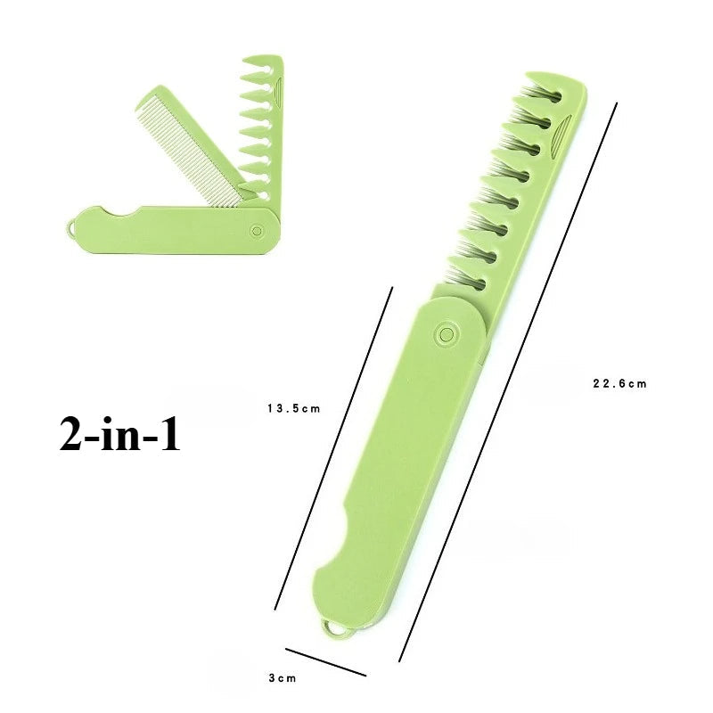 Multifuncional 3-in-1 Plastic Folding Pocket Combs Barber Men Oil Head Beard Combs Portable Wide Tooth Combs Hair Styling Tools Halalzen