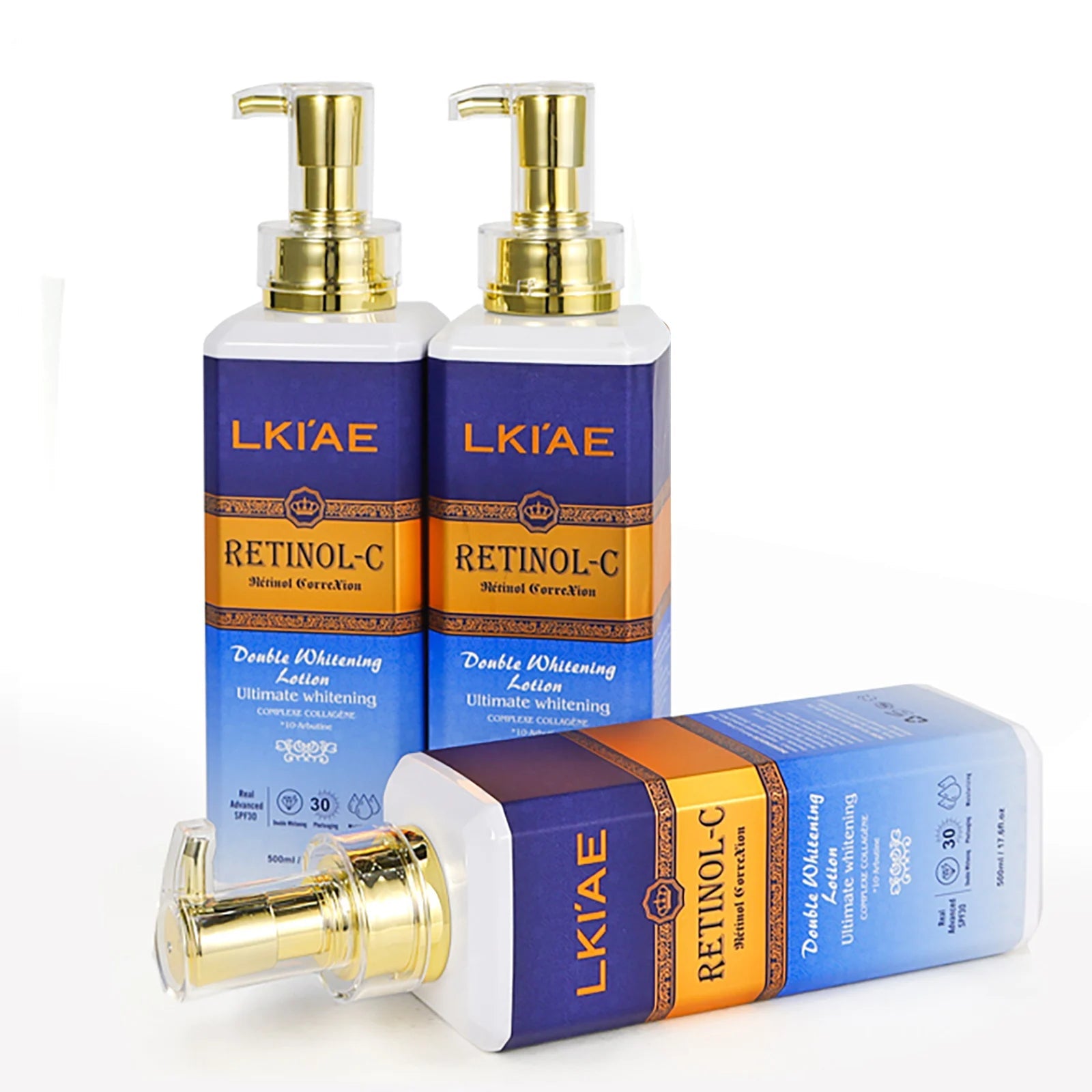 LKIAE Advanced Retinol Double Whitening Skin Care Set, Deeply Moisturizing, Clean Skin, Reduce Wrinkles, Stains, Dark Spots Halalzen