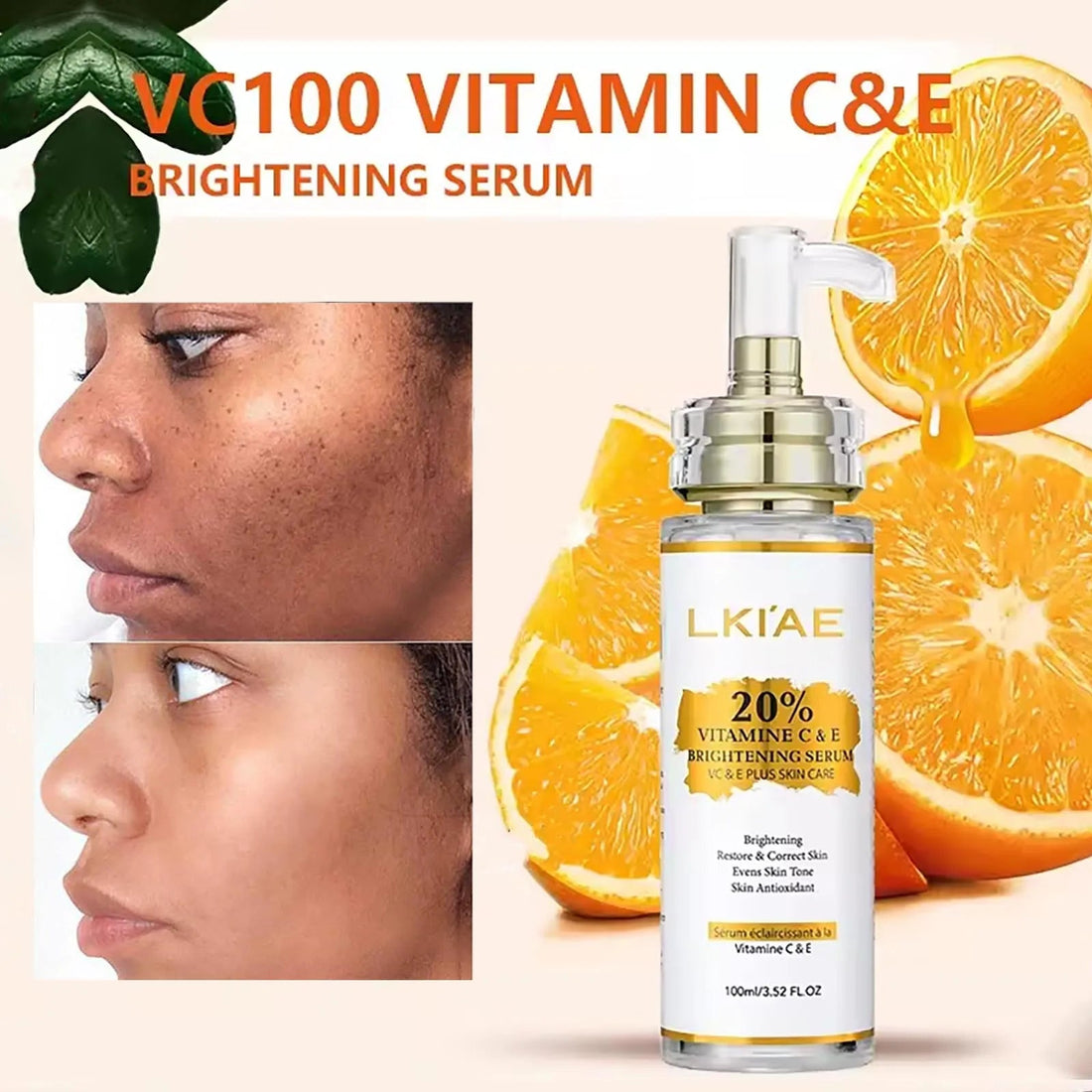 AILKE Vitamin C Skin Care, Even Skin Tone Cream, Regenerae Serum, Radiant Skin, Hydrating, Color Correction, Paraben Free Halalzen