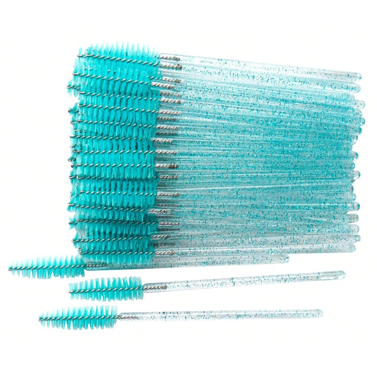 100 Pcs Crystal Eyelash Brush Disposable Mascara Wands Eyelash Extension Microbrush Eyebrow Applicator Makeup Brush Halalzen