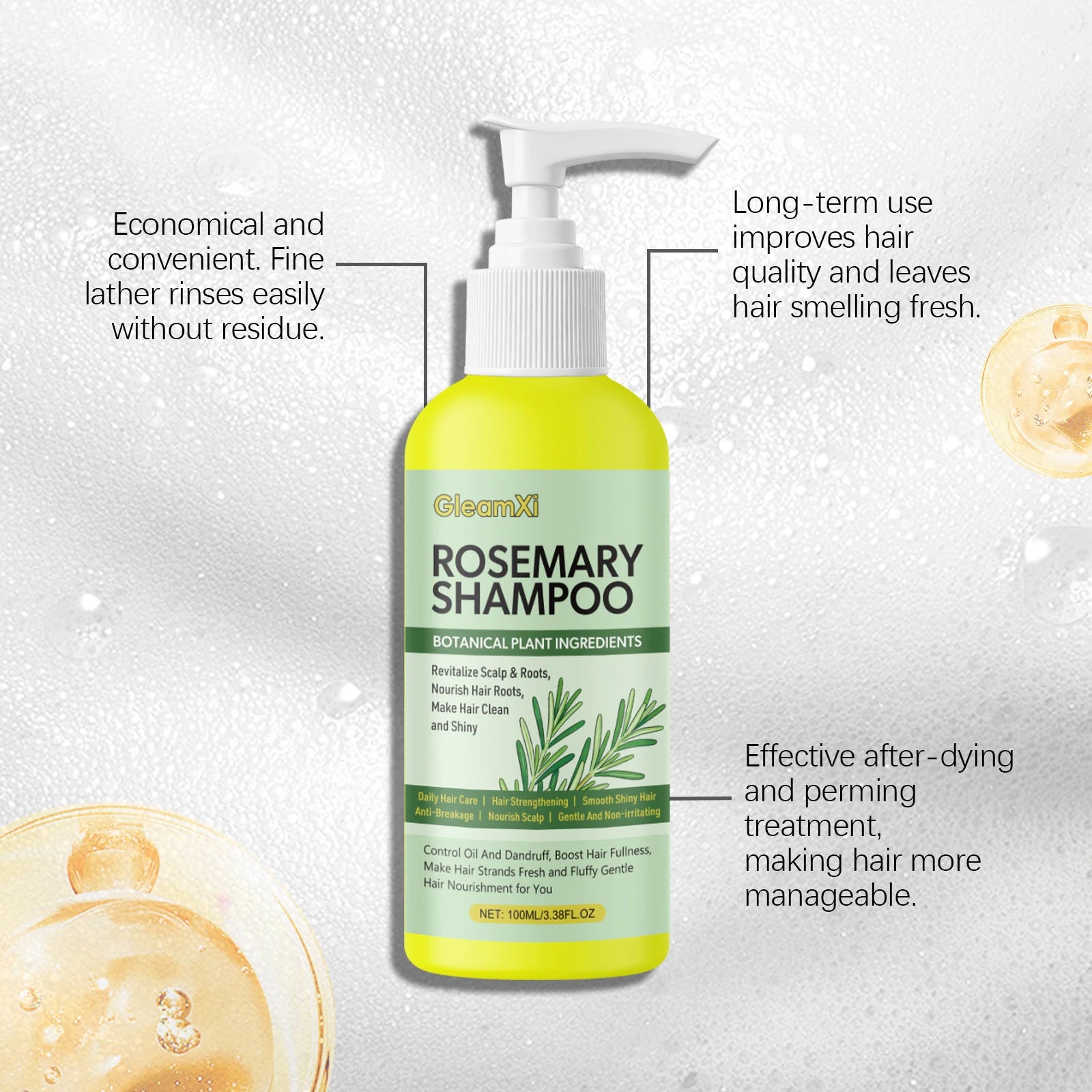 Organic Rosemary Hair Shampoo Conditioner Set For Volumizing Thickening Strengthening Oil Control Nourishes Smoothing Hair Care Halalzen