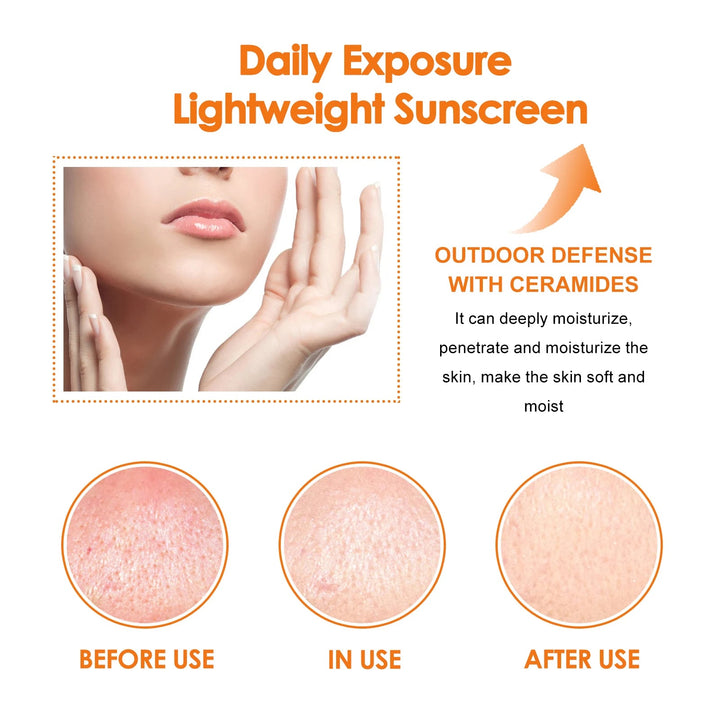 Protective cream Sunscreen SPF50+ Anti Sun Solar Blocker Waterproof Moisturizing Soothing Sensitive Repair Facial Body Sunblock Halalzen