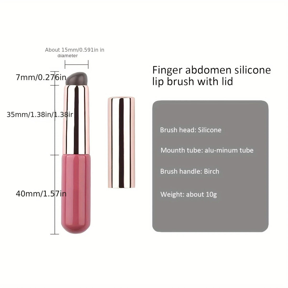 Portable Silicone Lip Brush with Cover - Mini Makeup Applicator, Easy to Apply, Suitable for Lip Balm, Lipstick Auxiliary Tool Halalzen