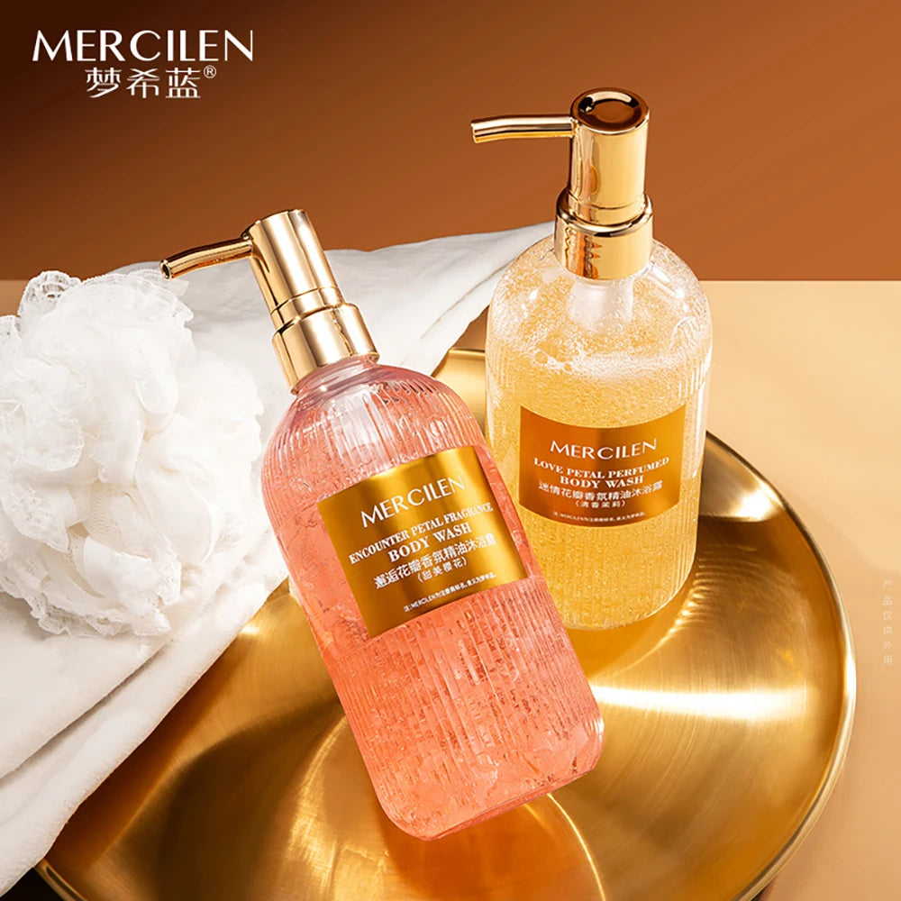 500ml Sakura Jasmine Petal Essential Oil Shower Gel Deep Cleansing Long lasting Fragrance Moisturizing Aromatic Body Care Bath Halalzen