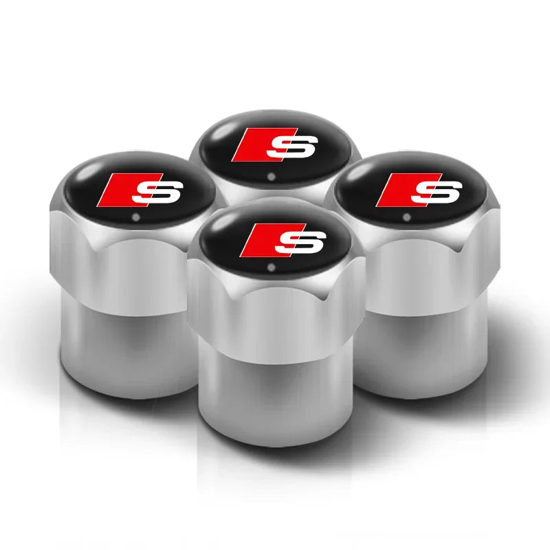 Car Tire Valve caps Emblem metal Cap Case For Audi sline S3 S4 TT Q2 Q3 Q5 Q7 Q8 A3 A4 A5 A6 A7 R8 B5 B6 accessories Car Styling