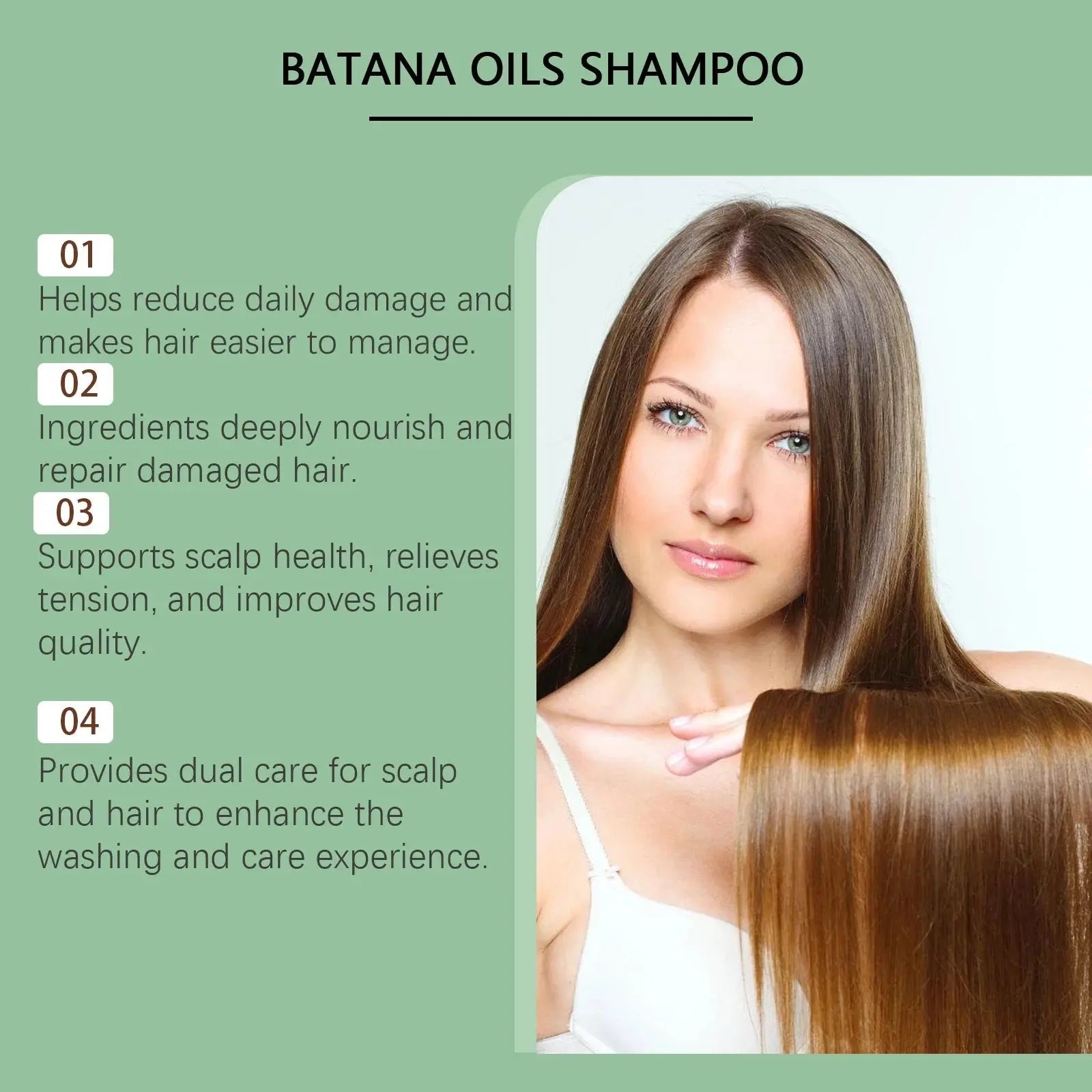 Batana Oil Shampoo Hair Strengthens Anti Loss Restore Damaged Split Hair Scalp Cleansing Dandruff Control Hair Growth Shampoo Halalzen