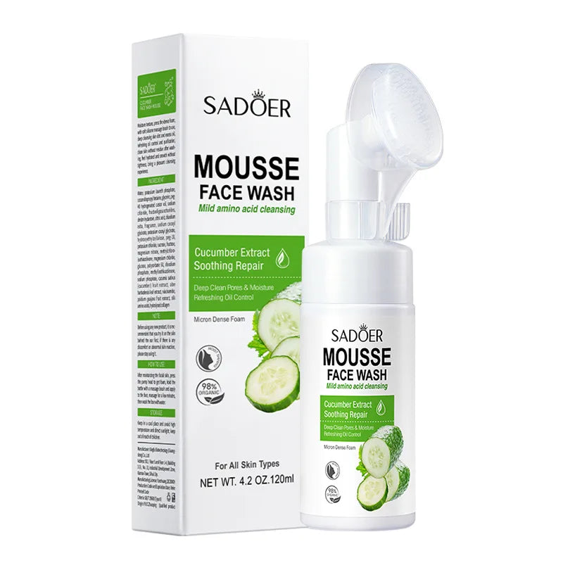 SAODER Fruits Facial Cleanser Face Wash Foam Massasge Cleansing Mossee Moisturizing Hydrating Korean Skin Care Halalzen