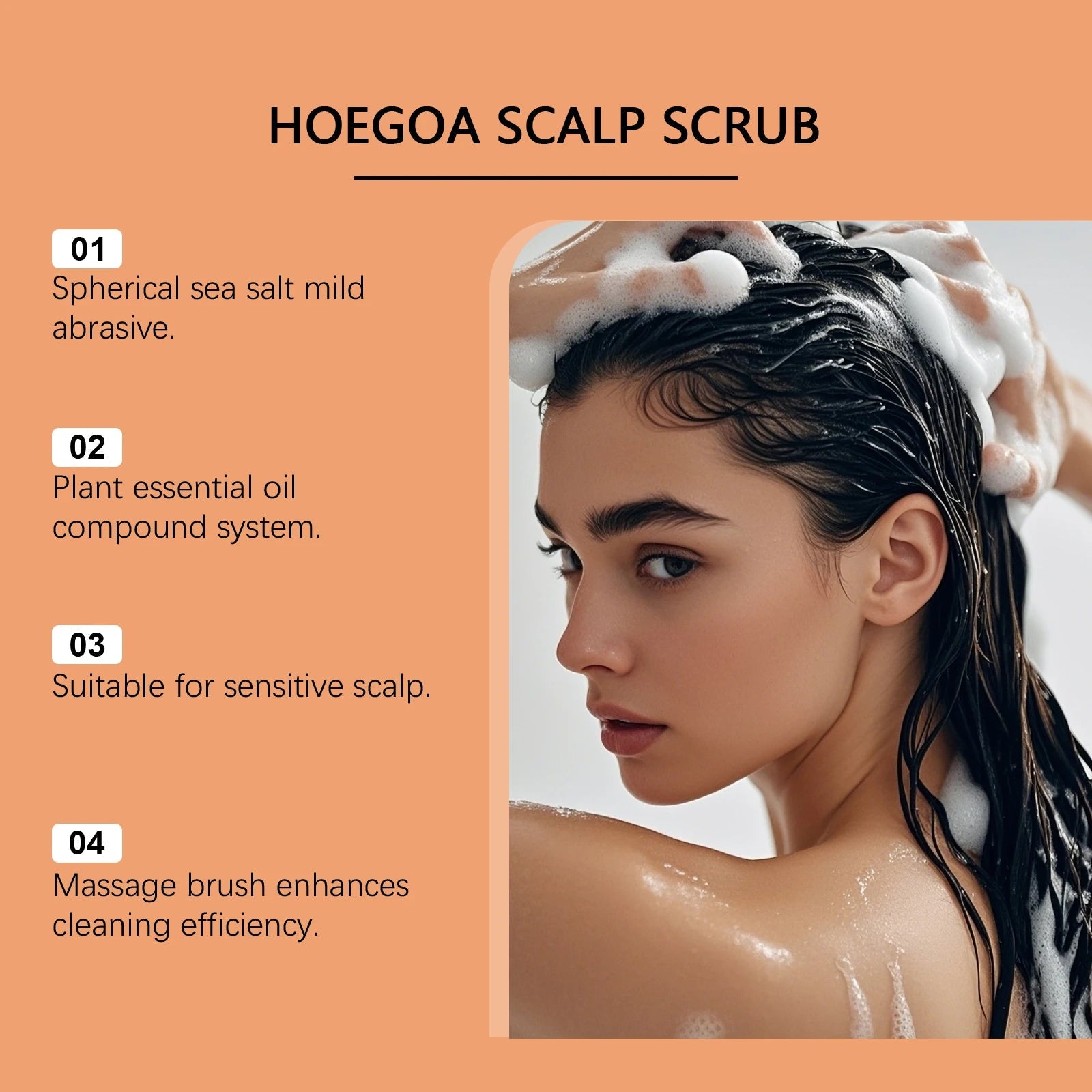 Pumpkin seeds Scalp Scrub Exfoliating Deep Cleansing Treatment For Improves Root Volume With Massage Brush Plant Essential Oils Halalzen