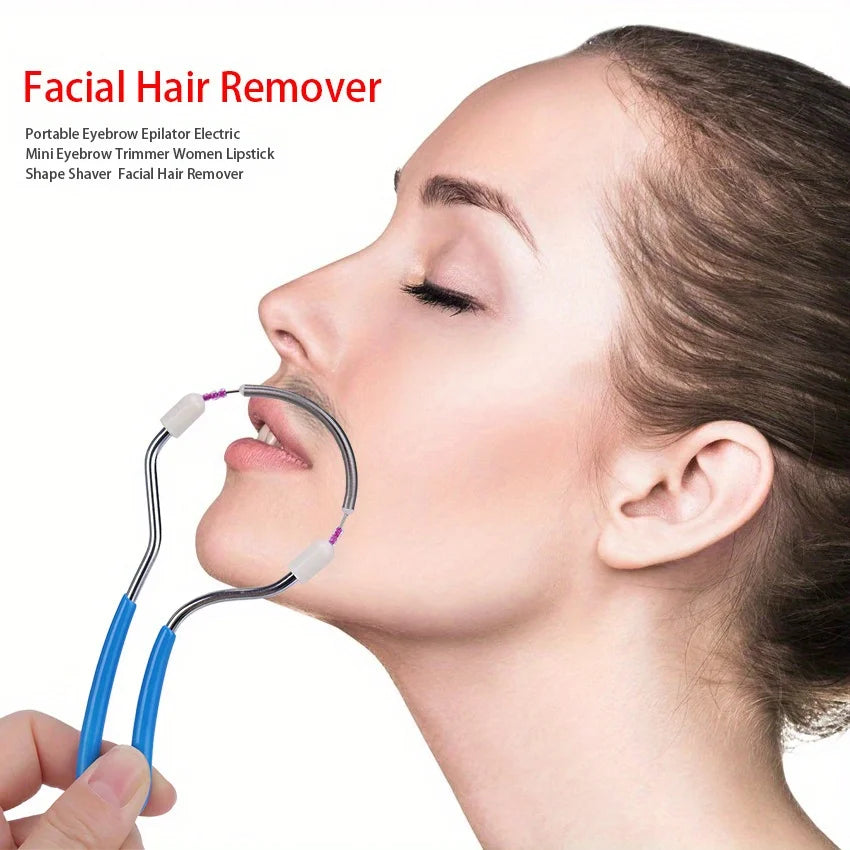 1/2pcs Painless Spring Roller Facial Epilator -Portable Handheld Electric-Free Hair Remover for Lip/Eyebrow/Cheek, Skincare Tool