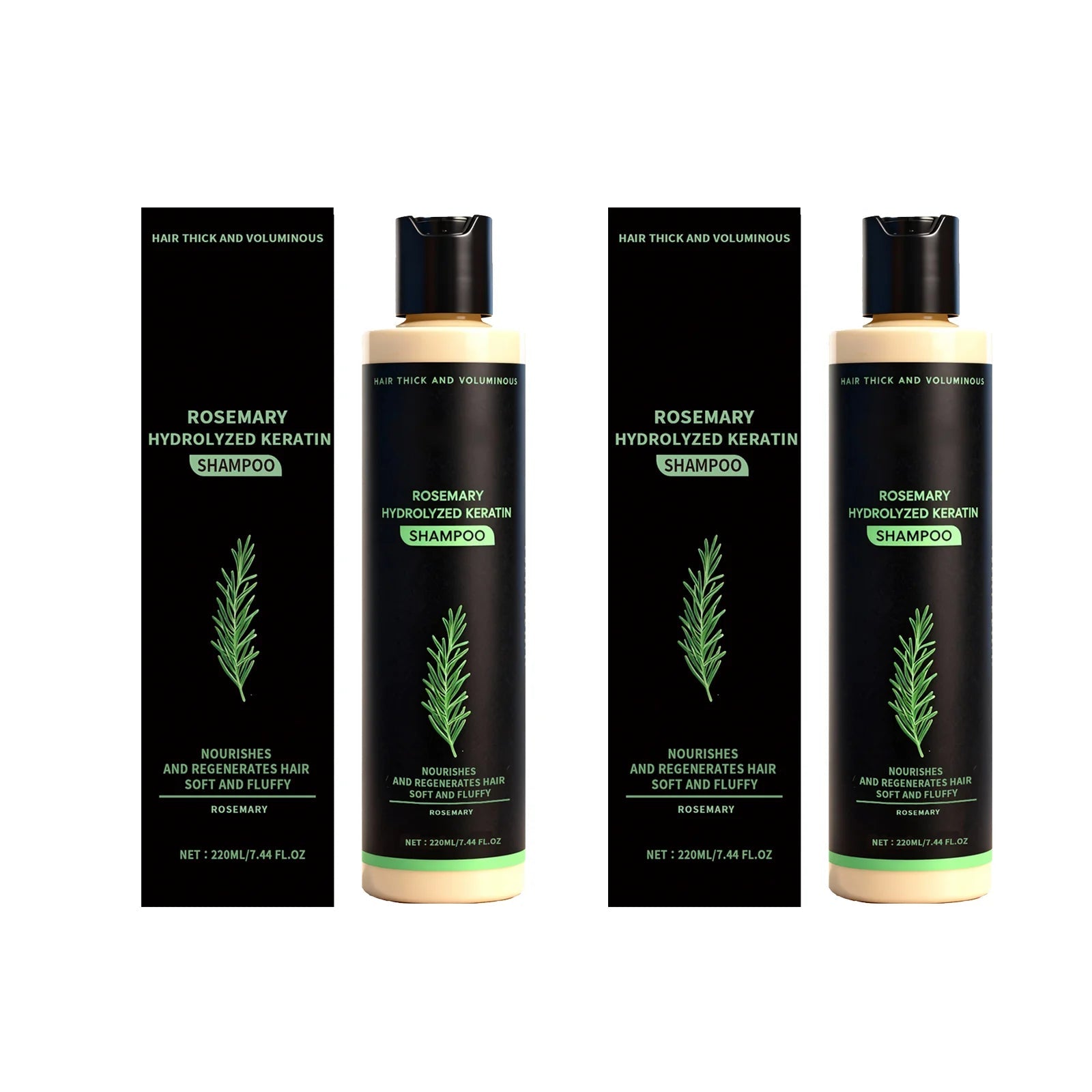 220ML Rosemary Keratin Volumizing Shampoo Natural Hair Care Deep Cleansing Moisturizing Smooth Fullness Boost Long Lasting Halalzen