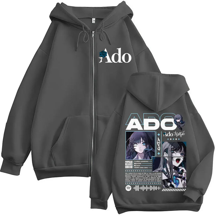 Ado World Tour 2025 Hibana Zipper Hoodies Men Women Clothing Fashion Harajuku Zip Up Sweatshirts Pullover Jacket Coat Streetwear