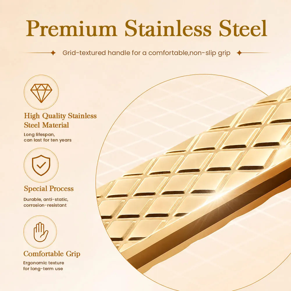 MASSCAKU Eyelash Extension Tweezers Fiber Tip Gold Stainless Steel Lash Pickup Tool for Volume Fans Classic Lash Isolation