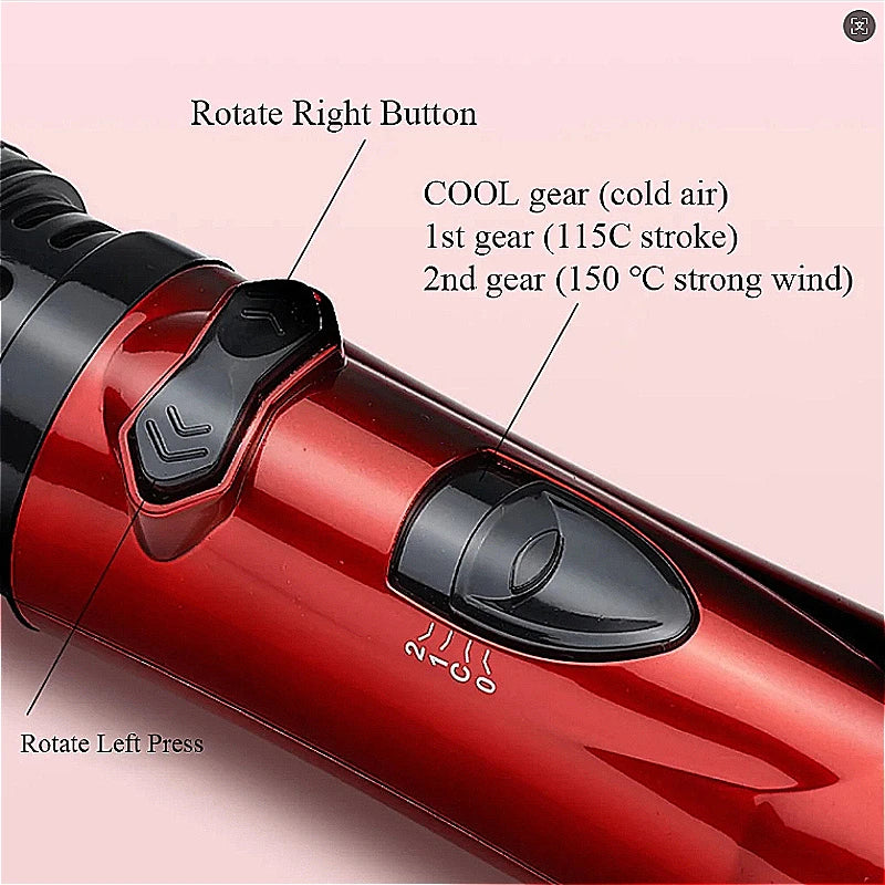 3-in-1 Hot Air Styler Rotating Hair Dryer Brush Set with 2 Interchangeable Brushes | Anti-Frizz Hot Air Spin Brush for Fast Drying Straightening Curling | Portable Multifunctional Hair Styling Tool for Salon-Quality Results a