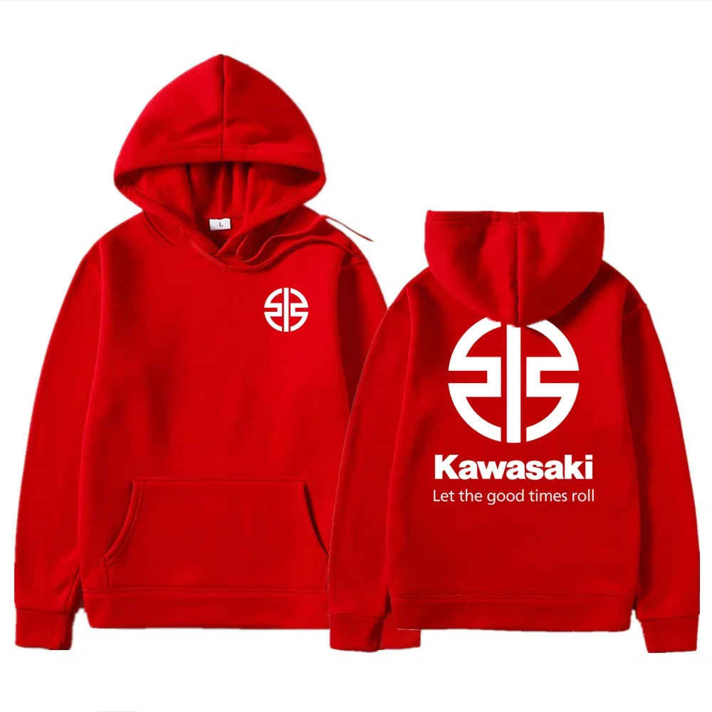 Spring and Autumn Men's New Kawasaki River Mark Logo Hoodie Women's Casual Sports Hoodie Couple Street Fashion Top