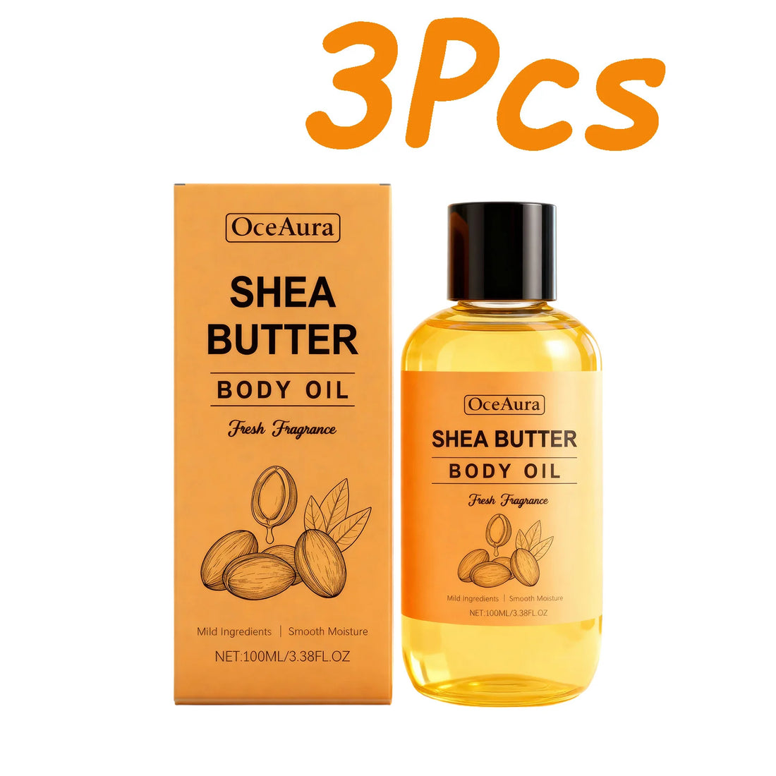 Shea Butter Body Oil Lightweight Fast Absorbing for Dry Rough Skin Soft Improve Dry Skin Body Massage Moisturizing Essential Oil