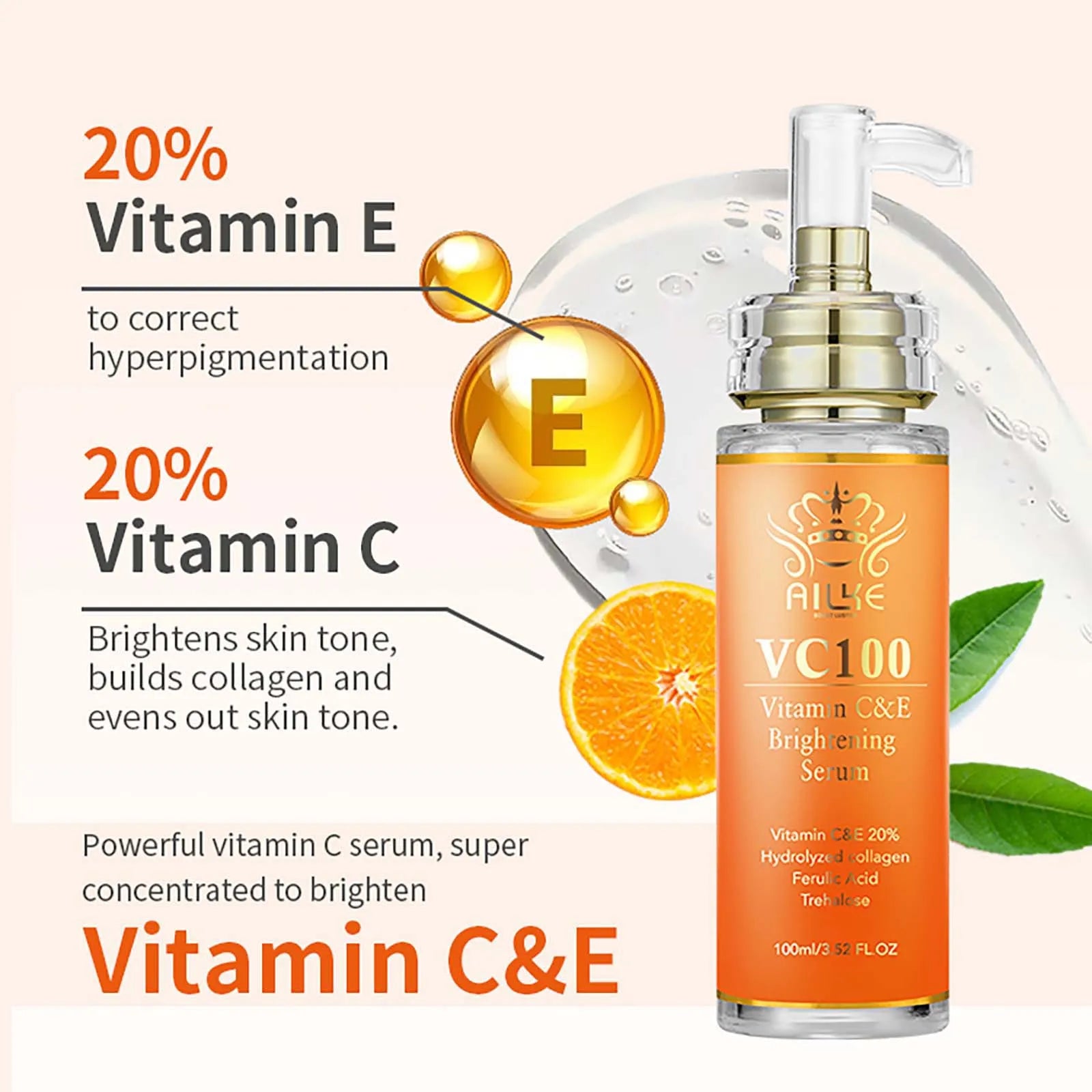 AILKE Vitamin C Brightening Moisturizing Women Skin Care Set, Anti Dark Spots, Nourishing Kit for Smooth, Even Radiant Skin Tone
