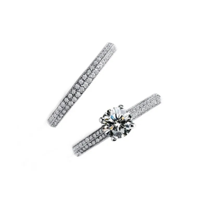 Moissanite Eight Hearts and Eight Arrows Zircon Ring European and American Fashion Engagement Ring