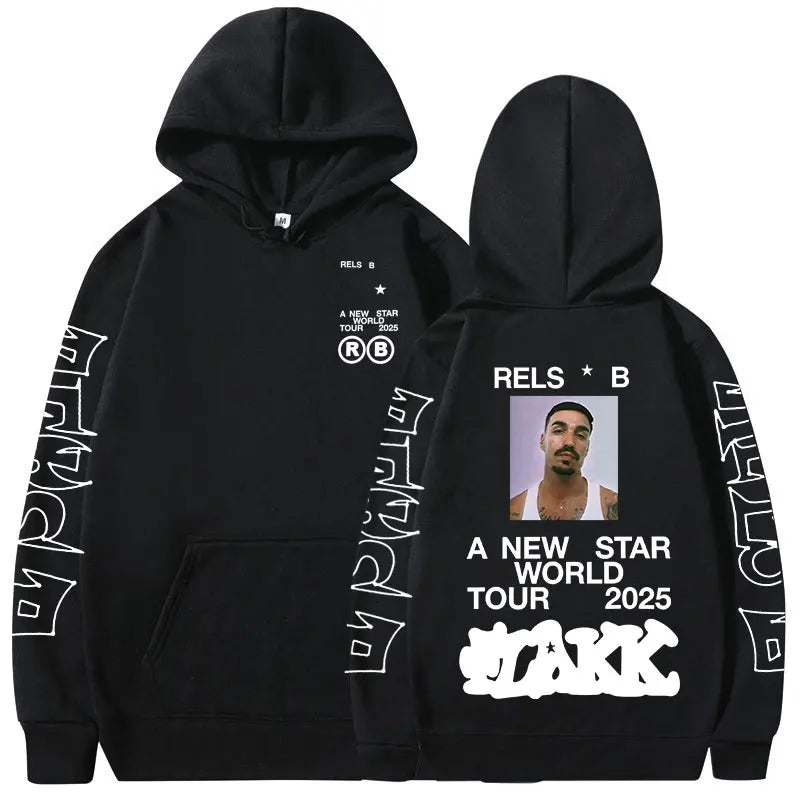 Rapper  Rels B A New Star World Tour 2025 Hoodies Men Women Clothing Fashion Hip Hop Sweatshirts Oversized Long Sleeve Pullovers