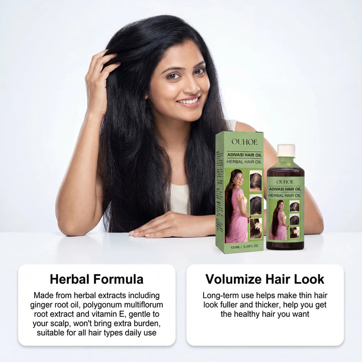 Herbal Hair Oil Nourishing Scalp Treatment Strengthening Serum For Dry Damaged Hair Vitamin E Ginger Root Extract Smoothing Frizz Deep Conditioning Moisturizing Anti Breakage 100ml