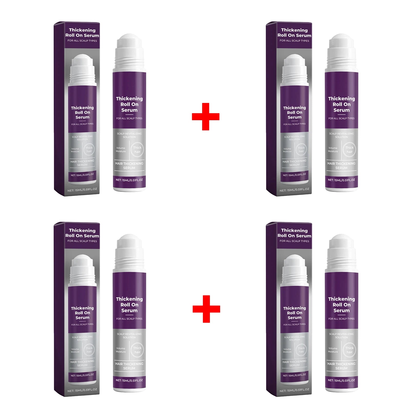 Hair Thickening Revitalizing Serum Roll-On Boost Hair Volume & Thicken Fine Hair,Follicle Nourishing Anti Hair Loss Hair Care