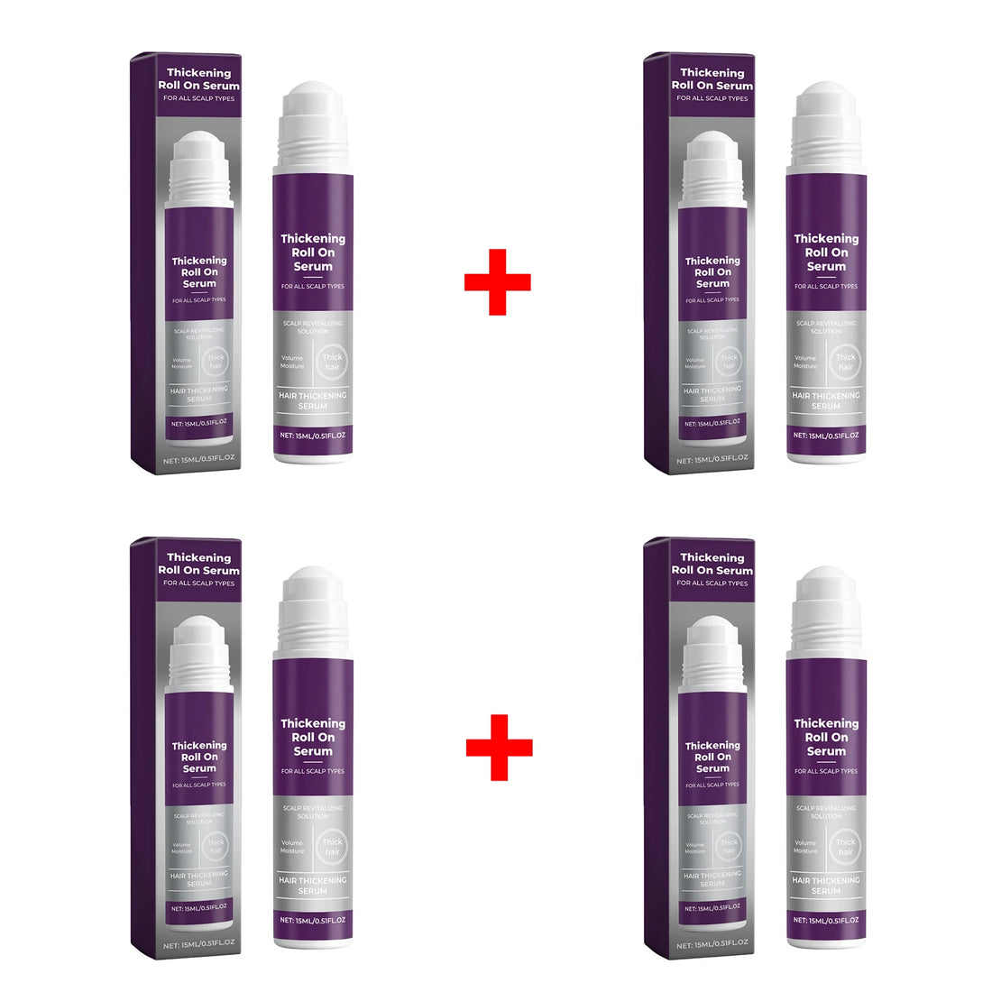 Hair Thickening Revitalizing Serum Roll-On Boost Hair Volume & Thicken Fine Hair,Follicle Nourishing Anti Hair Loss Hair Care