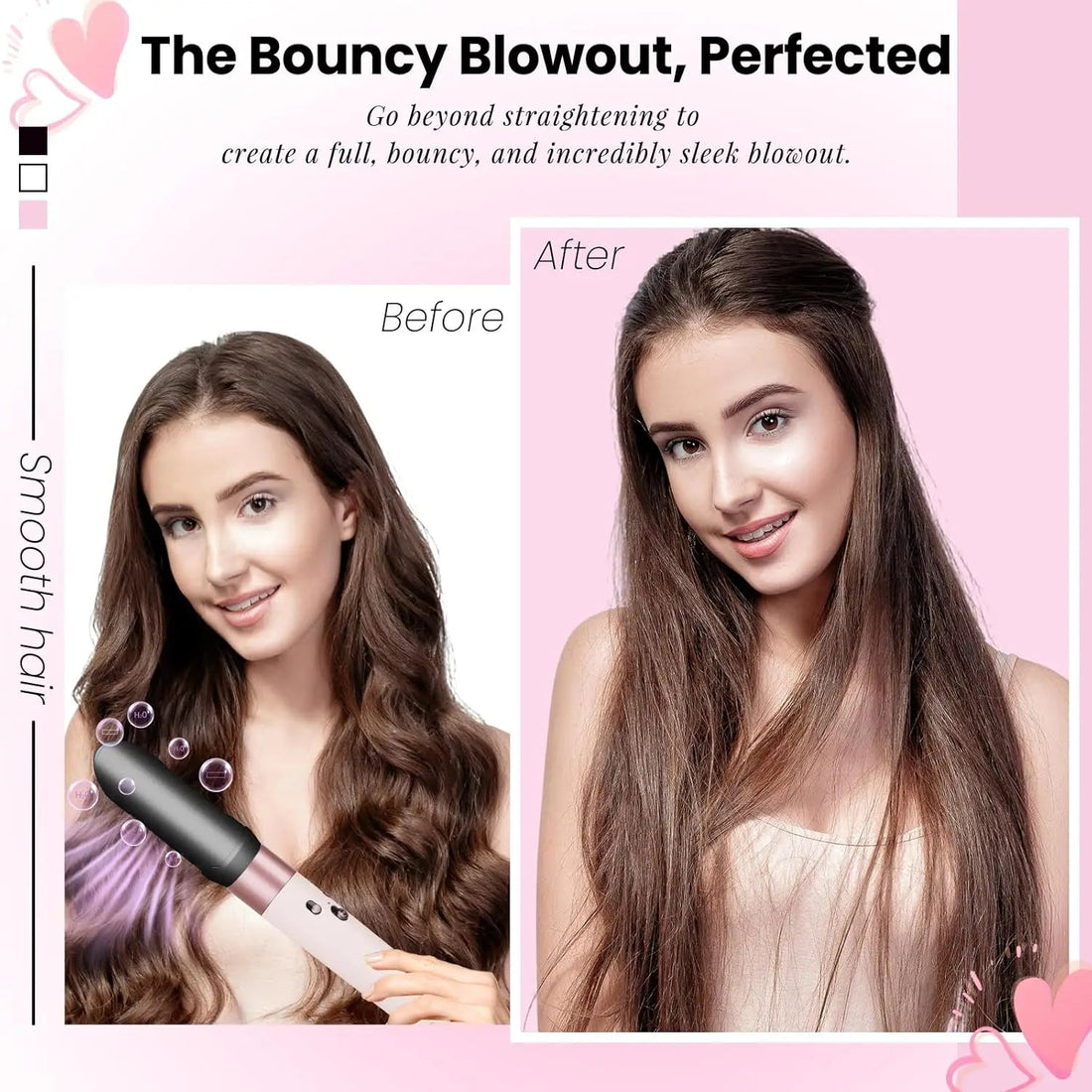 Hair Smoothing Nozzle Gentle Airflow Hair Smooth Attachment Compatible with HS01/05/08 Airwrap Sleek Polished Straight Hairs Halalzen