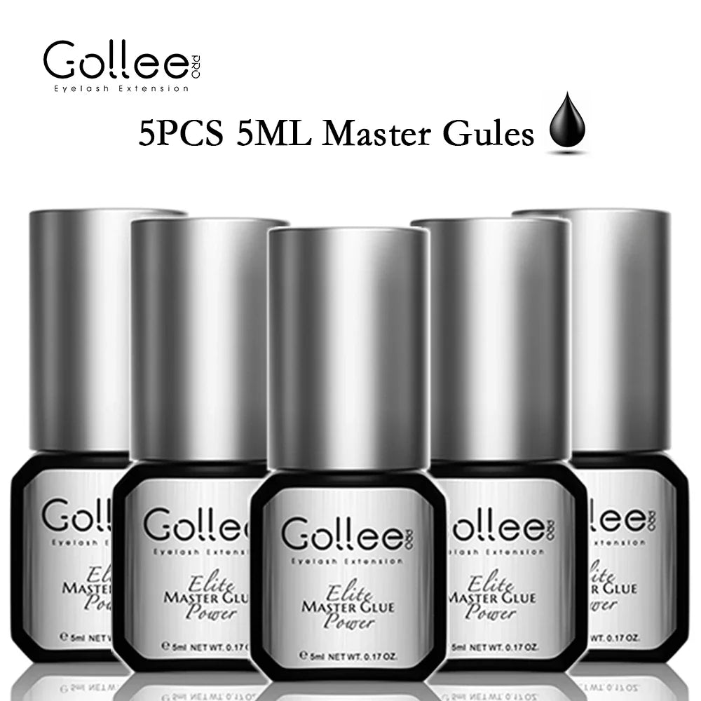5Pcs Gollee 5ml Eyelashes Adhesive Glue Lash Bonder 15ml Low Odor False Eyelash Glue Waterproof Eye Lash Cosmetic Tools Makeup