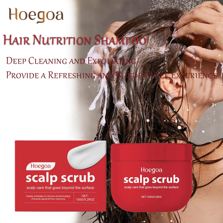 Hoegoa 150g Scalp Scrub Shampoo Oil Control Cleaning Scalp Treatment Dandruff Remove Dryness Hair Smoothing Nourishing Hiar Care