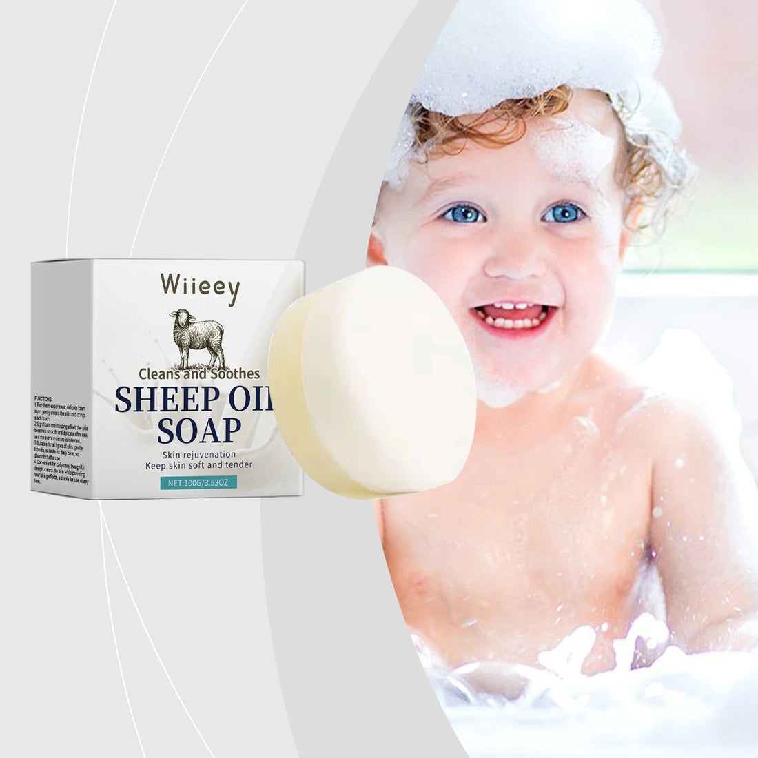 Lanolin Moisturizing Soap - Gentle, Refreshing & Oil-Control Soap for Body Cleansing, Facial Cleansing and Bathing Halalzen