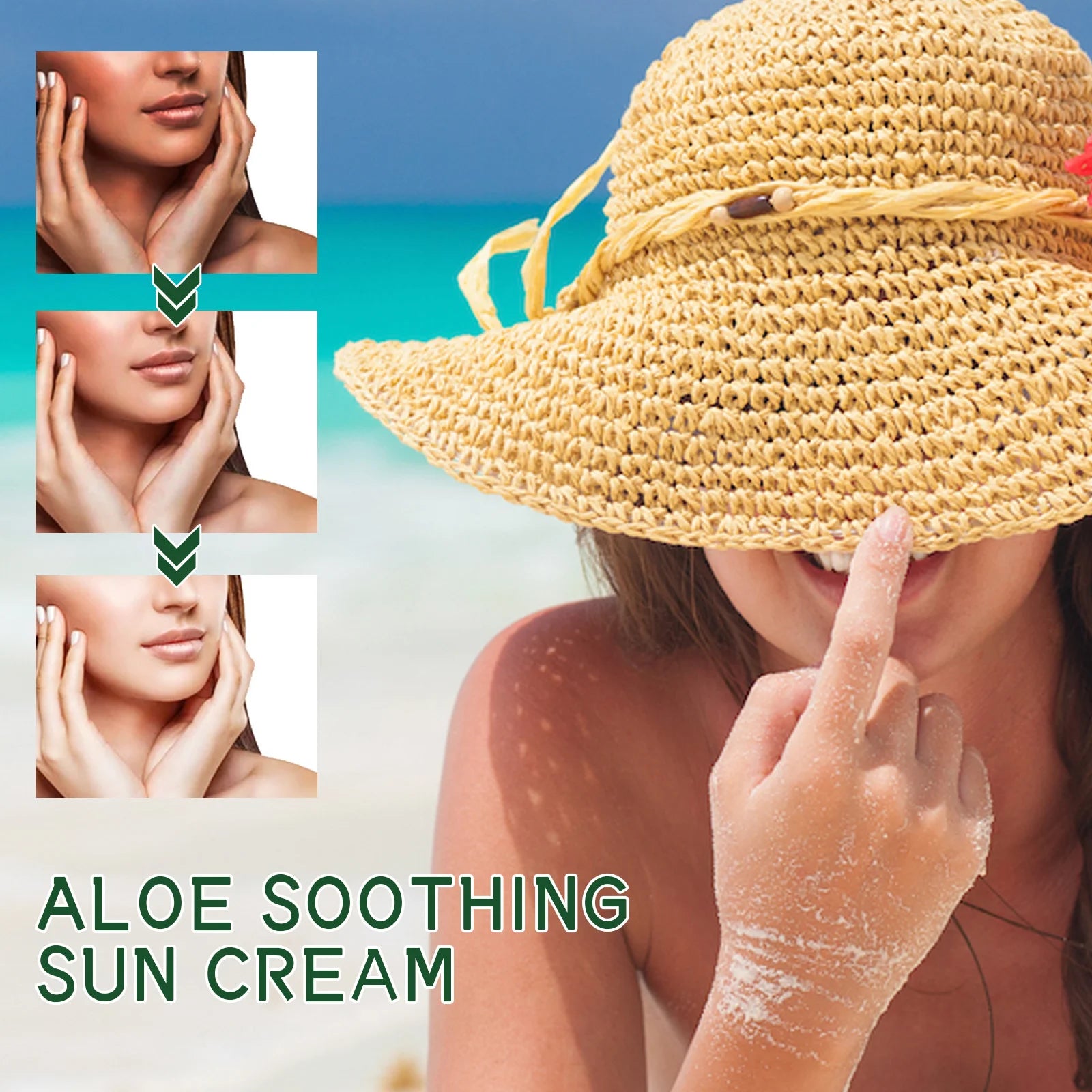 Aloe Vera Protective Cream Hydrating Refreshing UV SPF 50+ Isolation Sunscreen Moisturizing Facial Body for Daily Sun Protection