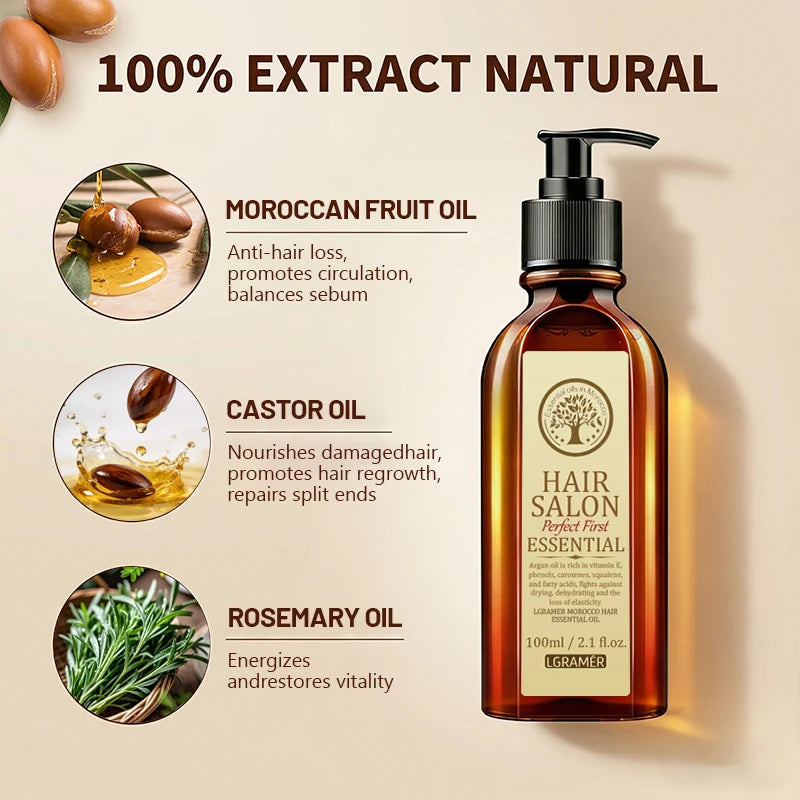 Moroccan Fruit Hair Oil Care Oil Rapidly Promotes Hair Growth Prevent Hair Loss Strengthens Hair Nourishes and Softens Hair Care