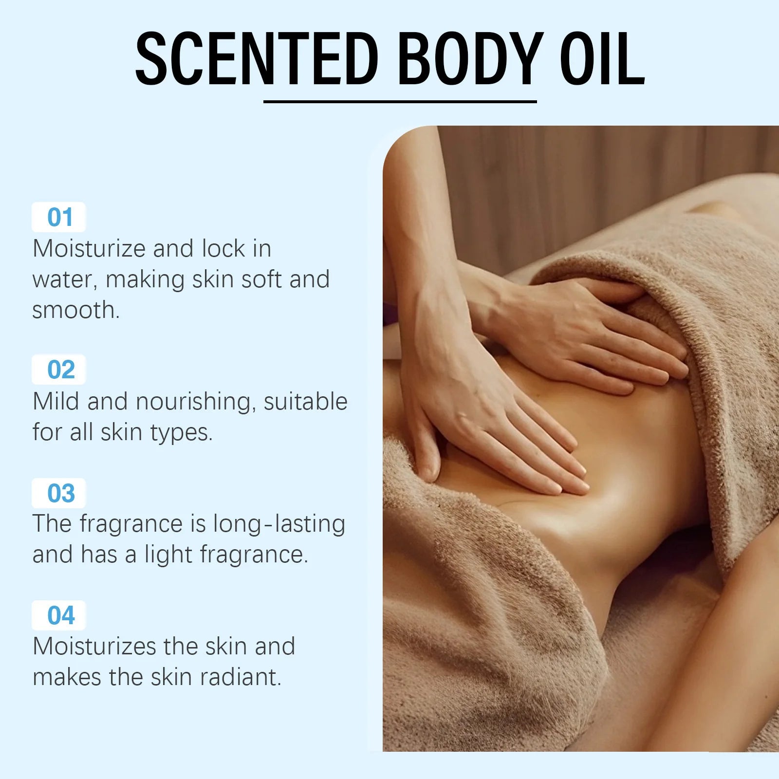 Vanilla Body Massage Oil Improve Moisturizing Relieve Stress Strengthen Nourishing Muscle Relaxing Body SPA Plant Essential Oils