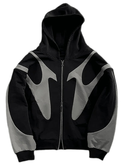 Zip Up Trendy Hoodies for Men Casual Overszie Y2K Hip Hop Streetwear Harajuku Jacket