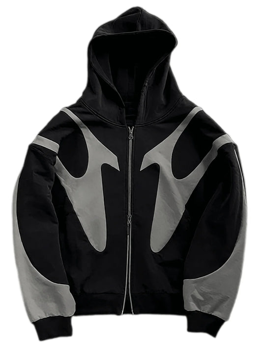 Zip Up Trendy Hoodies for Men Casual Overszie Y2K Hip Hop Streetwear Harajuku Jacket