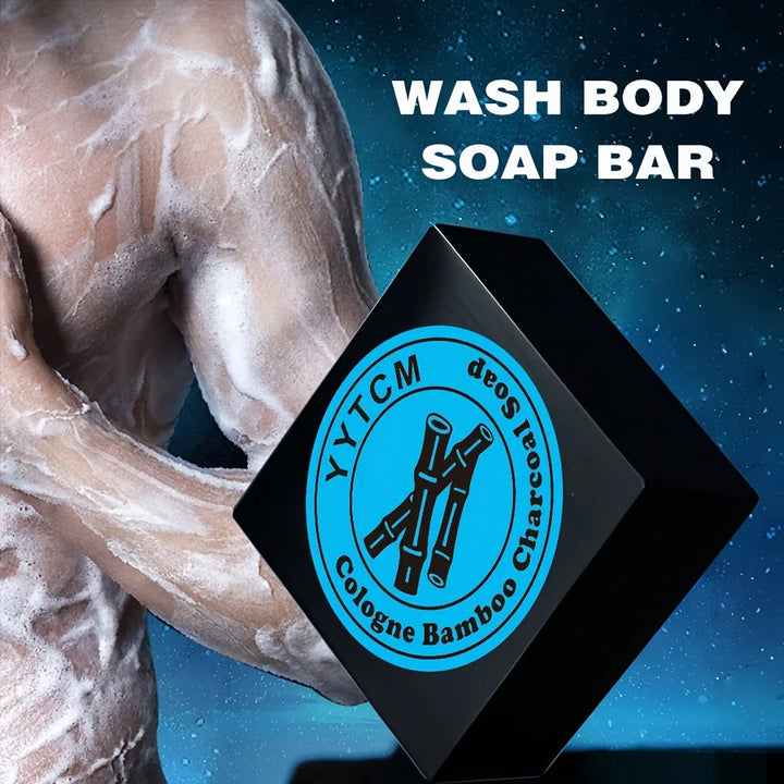 Men's Care Cologne Bamboo Charcoal Soap - Deep Clean & Bath Soap, Cleansing Face Soap Freshness 65G/Pc-1Pc Halalzen