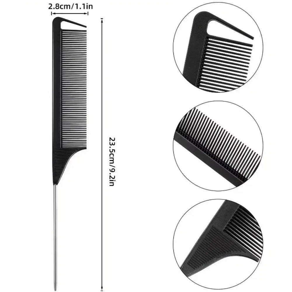 6/12/24Pcs Professional Hair Comb Heat Resistant Medium Cutting Carbon Comb Salon Antistatic Barber Styling Brush Tools Halalzen