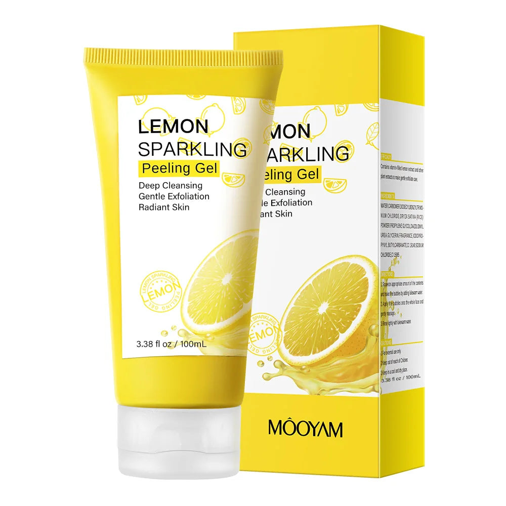 Lemon Face Wash Facial Cleanser Face Exfoliating Gel Moisturizing Remove Dead Skin Blackhead Exfoliator Facial Scrub Skin Care Halalzen