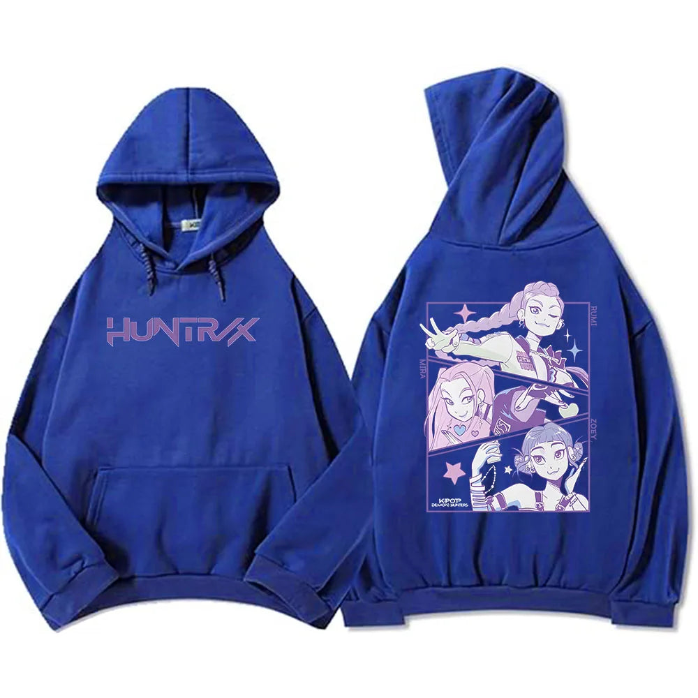 Men Women Hoodies KPop Demon Hunters Movie Graphic Sweatshirts Fleece Warm Hooded Pullovers 2025 Fashion Male Sudadera Print Top