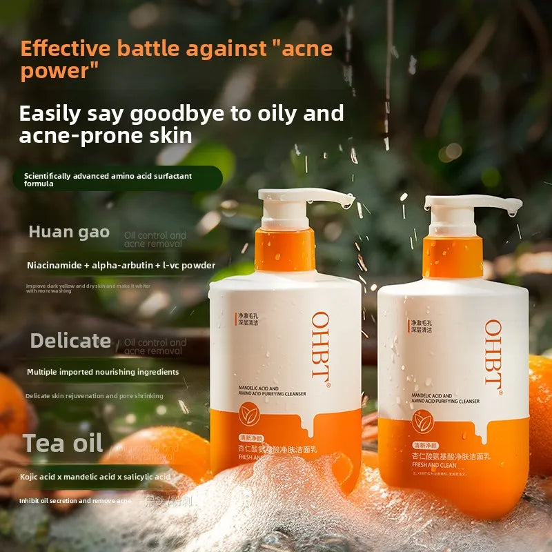 OHBT Astaxanthin Cleansing Milk Deep Cleansing and Nourishing Facial Wash, 500g Large Capacity Moistizing and Silky Cleanser Halalzen