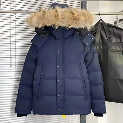 Mens Jacket Designer Puffer Jacket Women Wyndham Wolf Skin Collar Parka Winter Fashion Outdoor Warm Windproof Coat XS-2XL