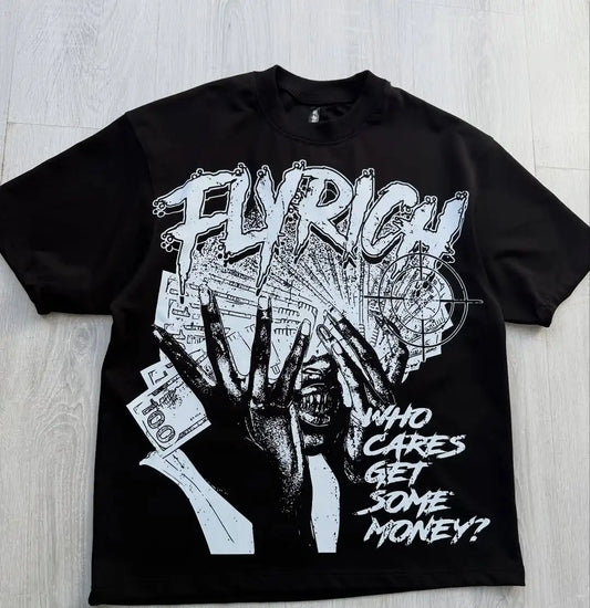 Y2k Harajuku streetwear men and women short sleeved fashion new cartoon print design shirt retro hip-hop trend oversized T-shirt