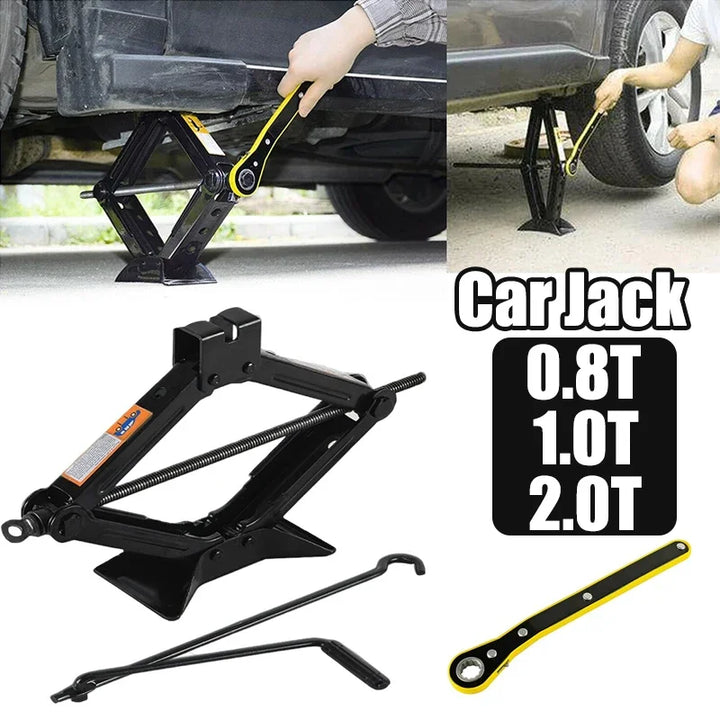 Gato para coche 0.8T/1T/2T portátil de manivela manual que ahorra esfuerzo, gato de tijera para coche, herramienta especial para reparación de coches y cambio de neumáticos para automóvil y todoterreno