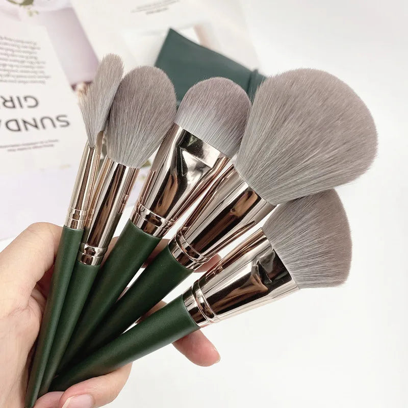 KLINA 14Pcs Makeup Brushes Soft Makeup Tools Cosmetic Powder Eye Shadow Foundation Blush Blending Detail Eyebrow Lip Beauty Halalzen