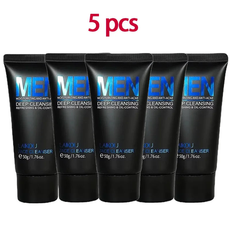 LAIKOU Men Facial Cleanser Face Washing Moisturizing Man Skin Care Oil Control Blackhead Remove Scrub Cosmetics Deep Norishing Halalzen