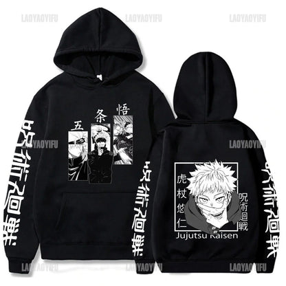 Japan Anime Jujutsu Kaisen Men Women Hoodies Satoru Gojo Loose Sweatshirt Unisex Autumn Warm Casual Streetwear