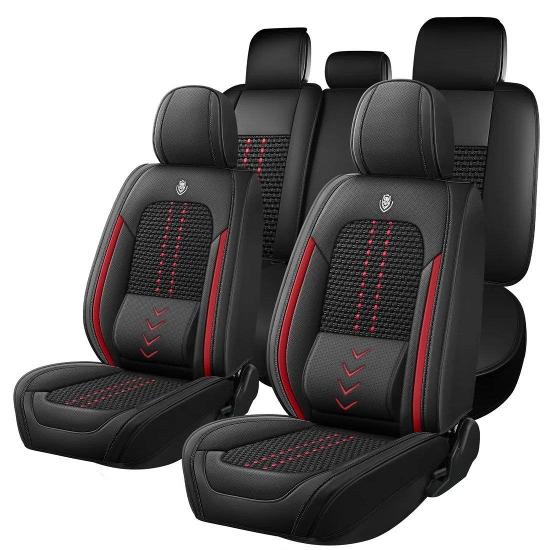 Universal leather car seat covers, full - enclosed installation, waterproof and easy to clean, 5 - piece set for the whole car