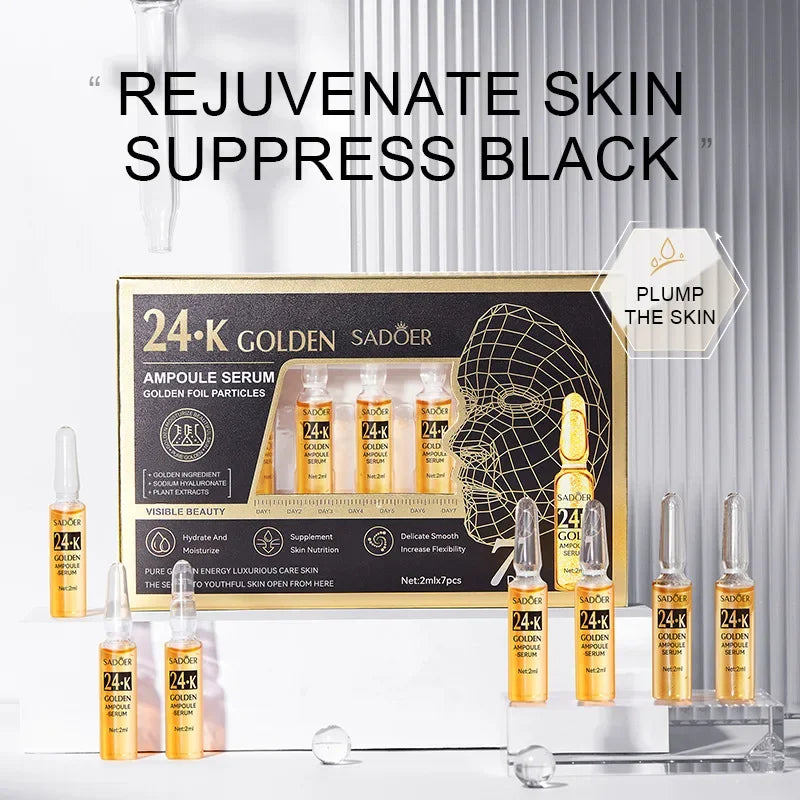24K Gold Anti-Aging Face Serum Dark Spots Removal Hyaluronic Acid Pore Minimizer Whitening Wrinkle Remove Essence Skin Care